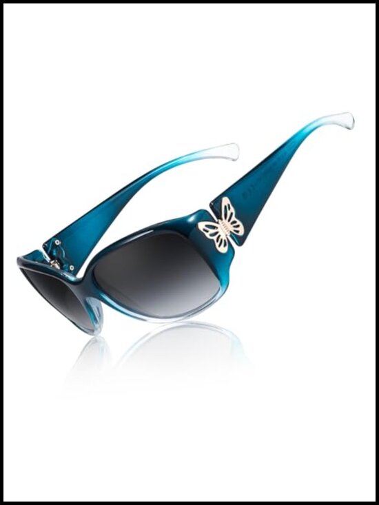 Butterfly Decor Polarized Sunglasses for Women UV400 Driving Shades